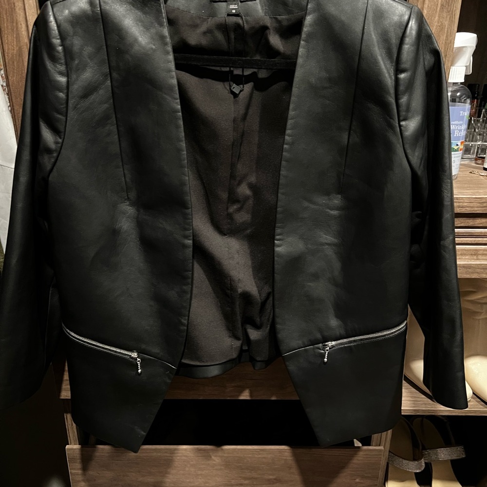 Black Women's faux leather Jacket